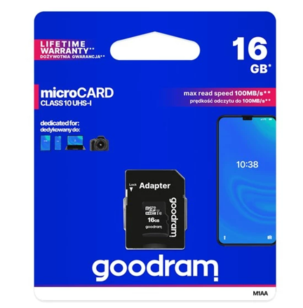Paměťová karta 16 GB microCARD Class 10 UHS-I s adaptérem SD
