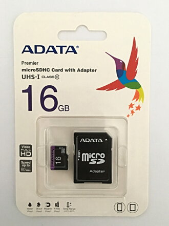Pamäť 16 GB Micro SDHC karta s adaptérom