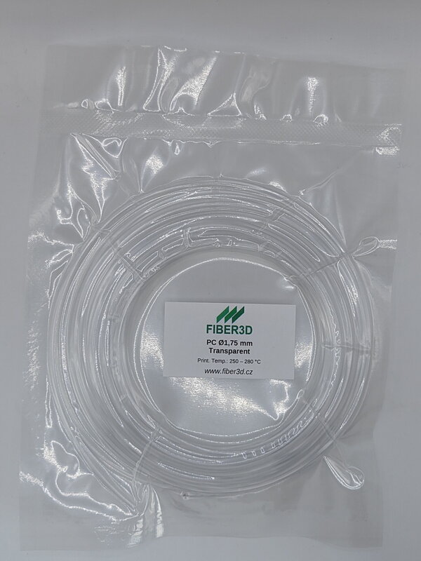 Vzorka FIBER3D PC - Polykarbonátové vlákno 1,75 mm 10 m Vzorka FIBER3D PC - Polykarbonátové vlákno 1,75 mm 10 m