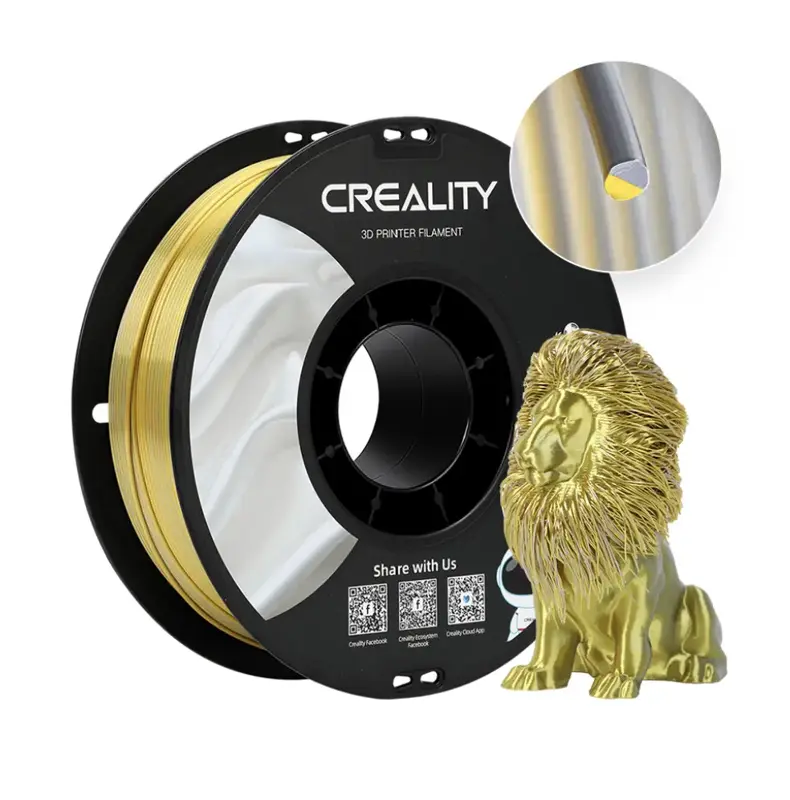 Creality CR-PLA Silk - 1.75 mm - 1 kg - Zlatá-stříbrná