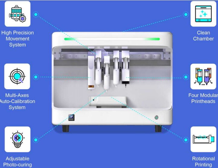 3D biologická tlačiareň na tlač orgánov a tkanív