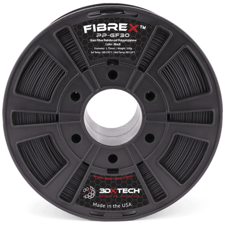 Fibrex pp GF30 filament čierna 1,75 mm 3DXTECH  500 g