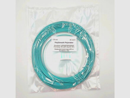 Vzorka 20 metrov - Polysmooth Filament Blue -Green Teal 1,75 mm polymaker
