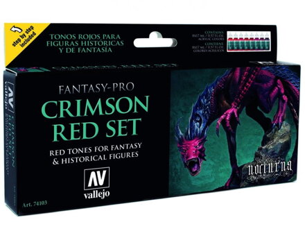 Vallejo pre Nocturn Set 74103 Crimson Red Set (8)