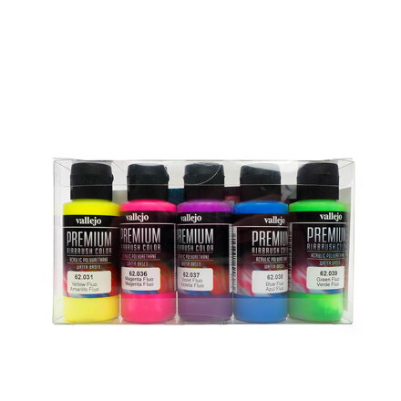 Vallejo Premium Color - Fluorescenčná farebná sada (5x60 ml)