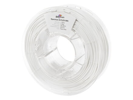 S-flexové vlákno 90A Polárne biele 1,75 mm spektrum 0,5 kg