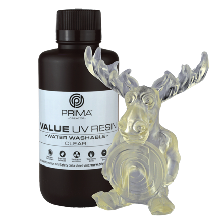 PrimaCreator Ekonomická vodou omyvatelná UV pryskyřice - 500 g - Čirá