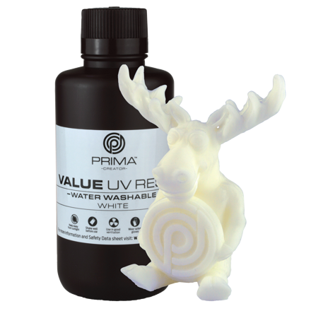PrimaCreator Ekonomická vodou omyvatelná UV pryskyřice - 500 g - Bílá
