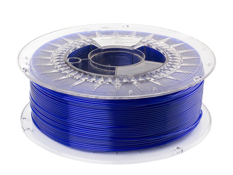 PETG vlákno priehľadné modré 1,75 mm spektrum 1 kg