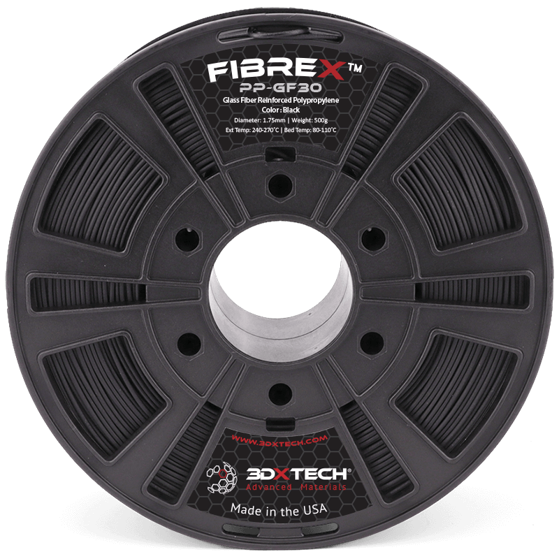 Fibrex pp GF30 filament čierna 2,85 mm 3DXTECH  500 g