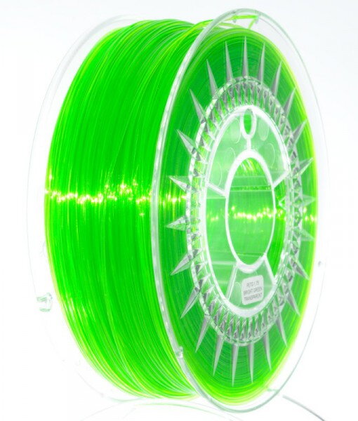 PET-G filament 1,75 mm jasne zelený transparent Devil Design 1 kg