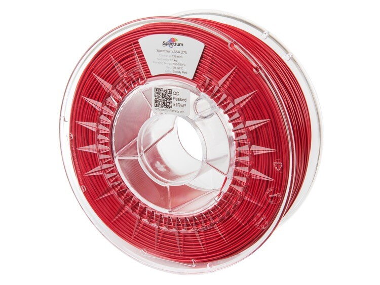 ASA 275 vlákno krvavé červené 1,75 mm spektrum 1 kg ASA 275 vlákno krvavé červené 1,75 mm spektrum 1 kg