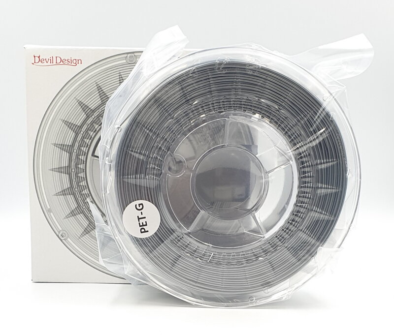 PET-G filament 1,75 mm strieborného Devil Design 1 kg PET-G filament 1,75 mm strieborného Devil Design 1 kg