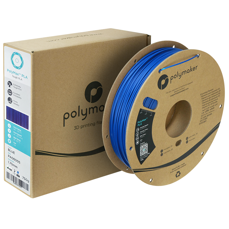 PLA Ploymax vlákno modrá 1,75 mm polymaker 750g