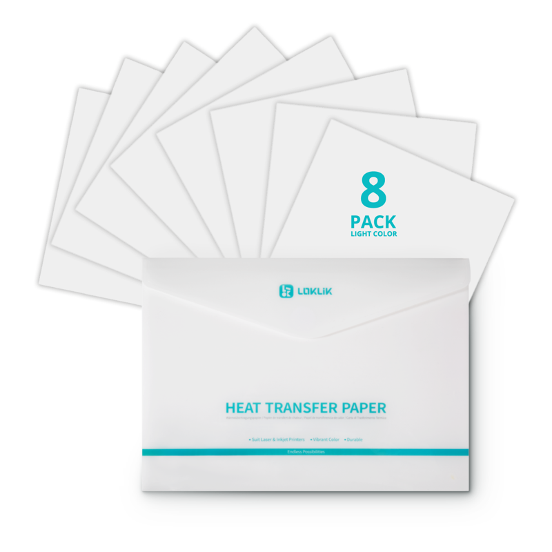 LOKLiK Nažehlovací papír na světlé textilie – 8 ks