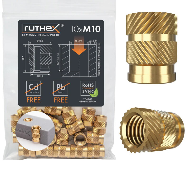 Ruthex M10 závitová vložka – Rx-M10x12,7 – 10 ks