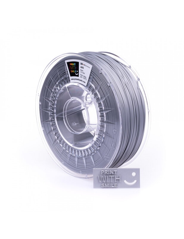 Print with Smile - ABS - 1,75 mm - Strieborný lesk - 500 g Print with Smile - ABS - 1,75 mm - Strieborný lesk - 500 g