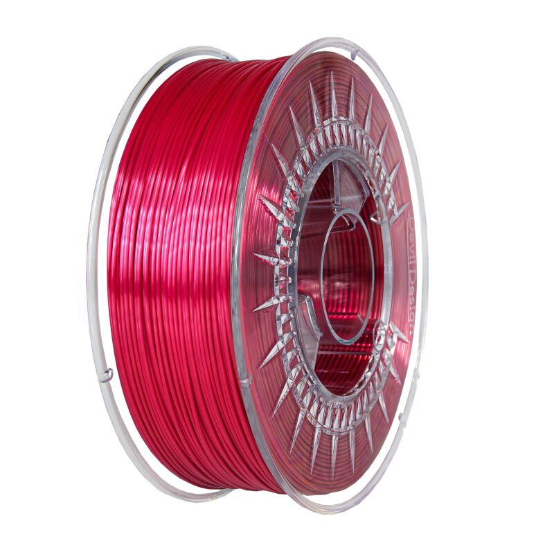 Filament DEVIL DESIGN PLA SILK TMAVĚ ČERVENÁ 1,75 mm 1 kg.