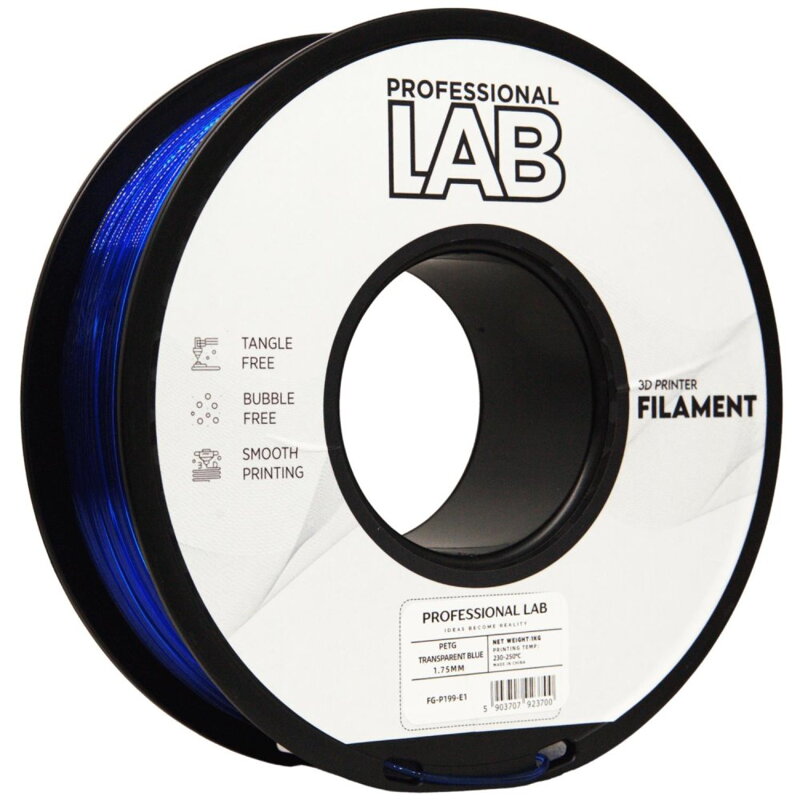 Filament Professional LAB PETG TRANSPARENTNÍ MODRÁ 1,75 mm 1 kg