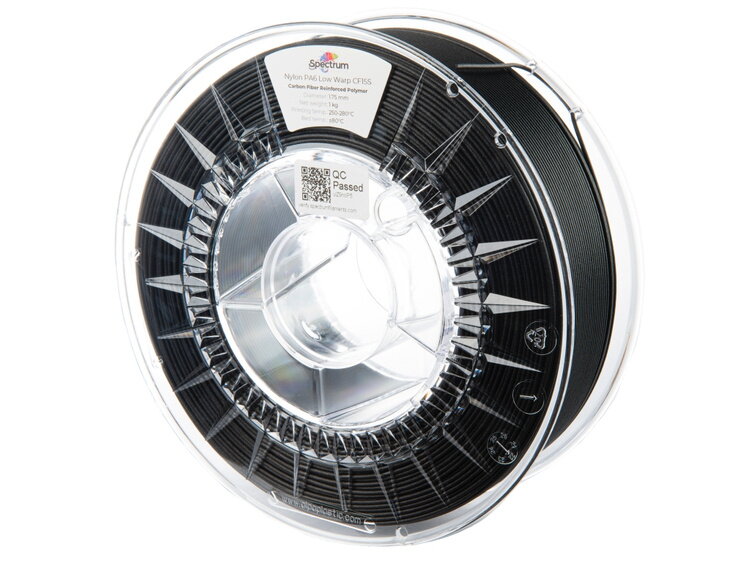 Filament Spectrum NYLON PA6 CF15 ČERNÁ NÍZKÁ DEFORMACE 1,75 mm 1 kg