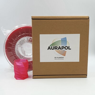 PLA filament malinový raspberry red semitransparent 1,75 mm Aurapol 1kg