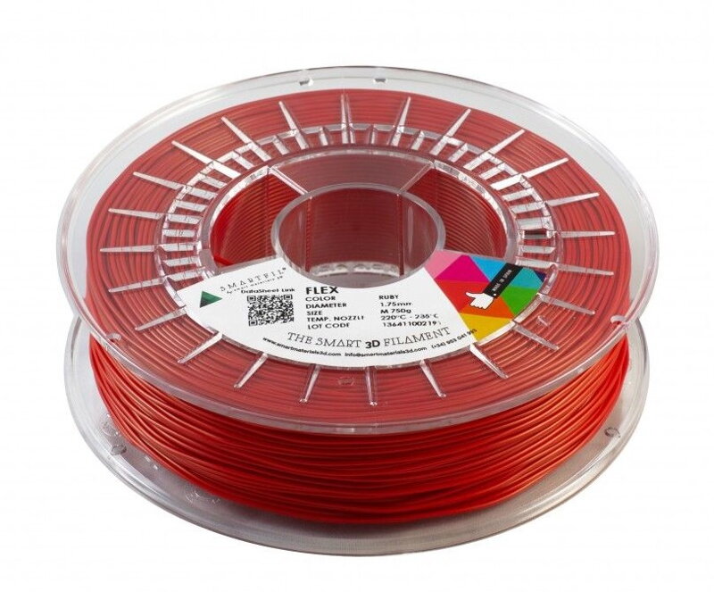 Flex vlákno Rubin Red 1,75 mm SmartFil Coil: 0,33 kg