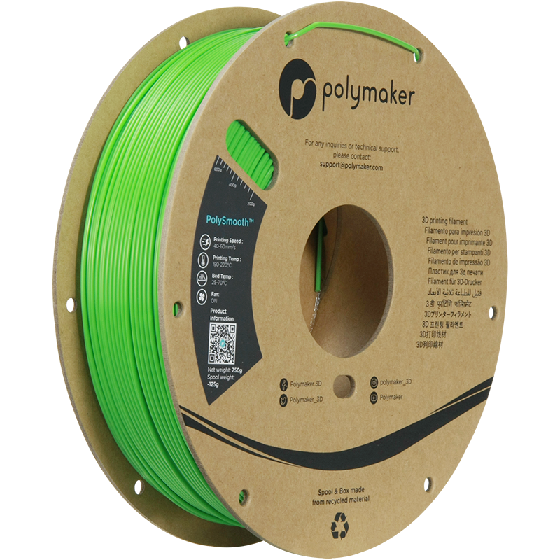 Polysmooth vlákno zelená 1,75 mm polymaker 750g Polysmooth vlákno zelená 1,75 mm polymaker 750g