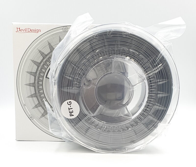 PET-G filament 1,75 mm strieborného Devil Design 1 kg
