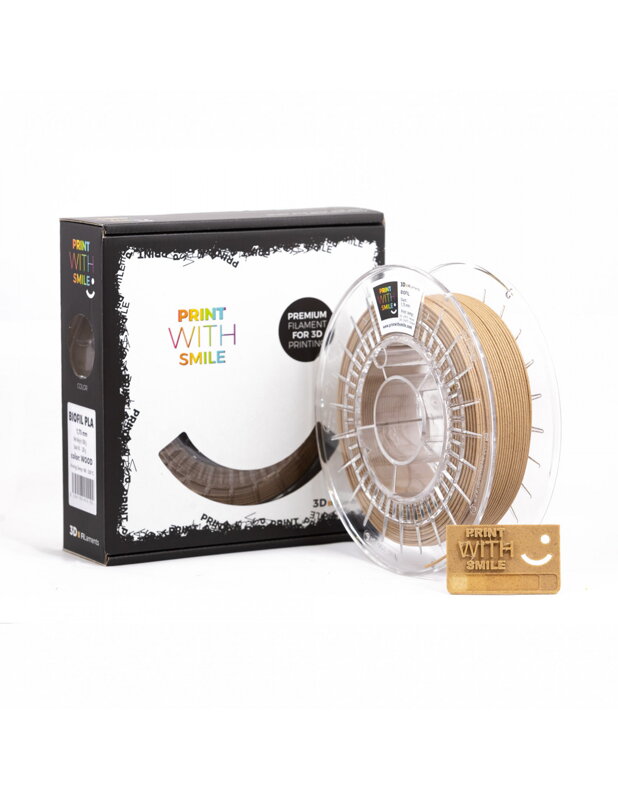 Tlač s úsmevom - Biofil - 1,75 mm - drevo - 500 g Tlač s úsmevom - Biofil - 1,75 mm - drevo - 500 g